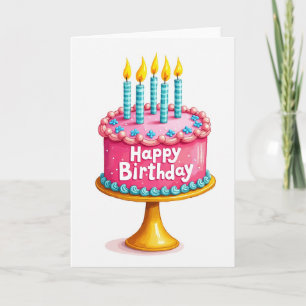 Golden Stand Birthday Card
