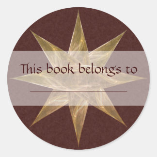 Golden Star Abstract Art Classic Round Sticker