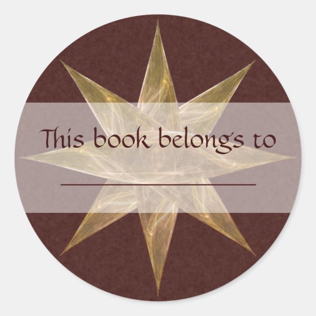 Golden Star Abstract Art Classic Round Sticker (Front)