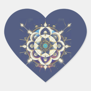 Golden Star Alignment – A Sacred Geometry Universe Heart Sticker