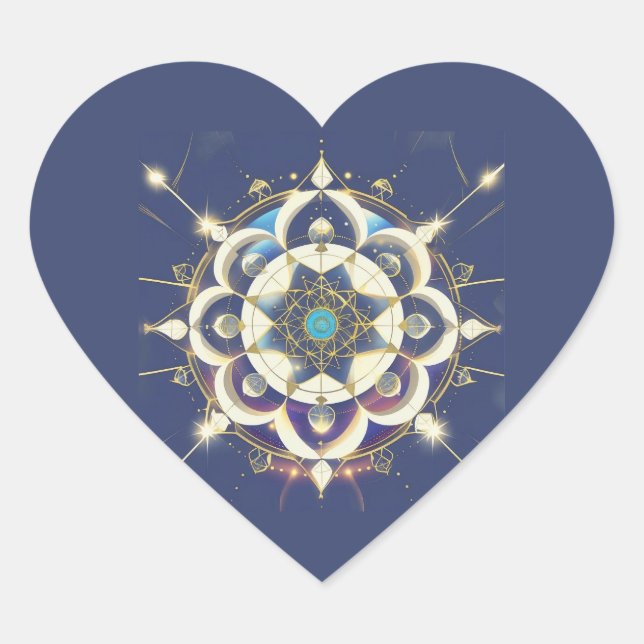 Golden Star Alignment – A Sacred Geometry Universe Heart Sticker (Front)