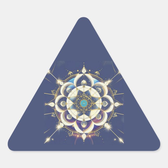 Golden Star Alignment – A Sacred Geometry Universe Triangle Sticker (Front)