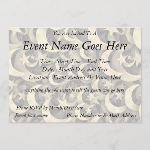 Golden Star and Crescent Invitation