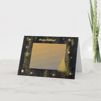 Golden Star and Tree Holiday Card