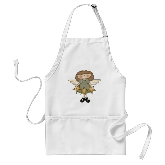 Golden Star Angel Christmas Apron (Front)