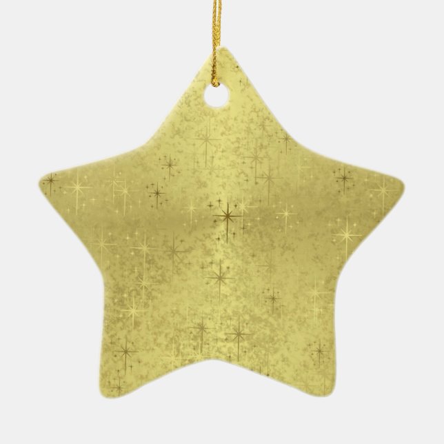 Golden Star Ceramic Tree Decoration (Front)