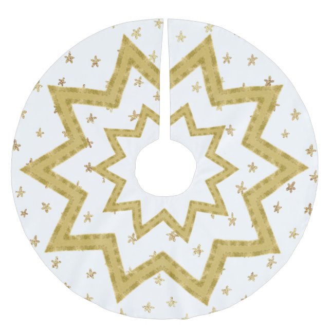 Golden Star - Christmas Tree Skirt (Front)