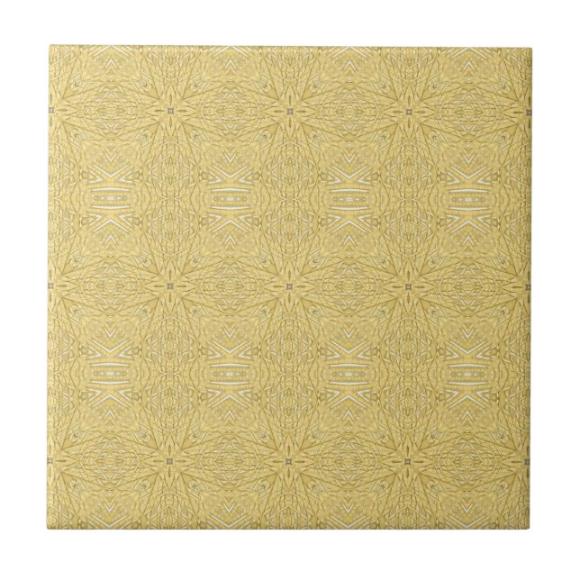 Golden star geometric design bright beautiful tile (Front)