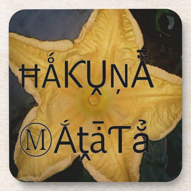 Golden Star Hakuna Matata Art Print Coaster (Front)