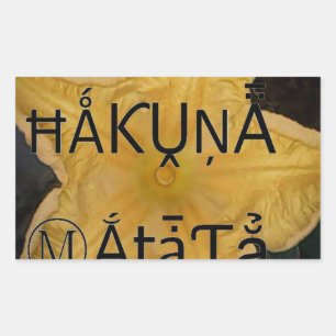 Golden Star Hakuna Matata Art Print Rectangular Sticker