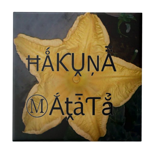 Golden Star Hakuna Matata Art Print Tile (Front)