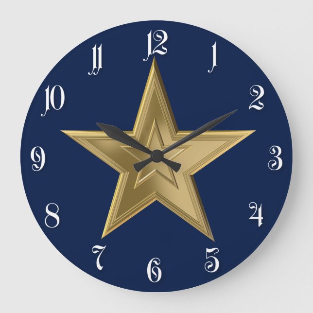 Golden star large clock (Front)
