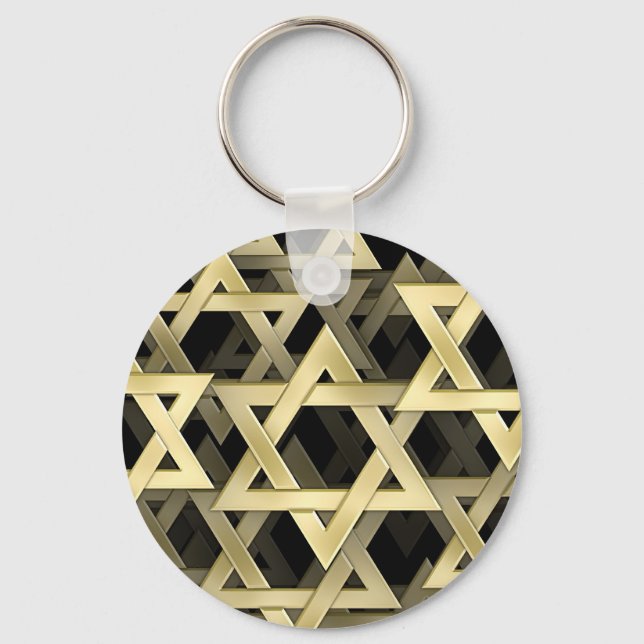 Golden Star Of David Key Ring (Front)