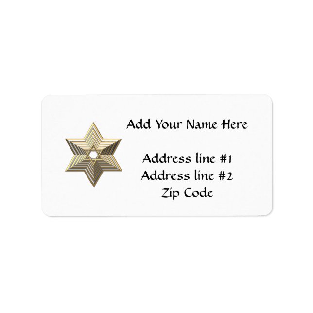 Golden Star of David Label (Front)
