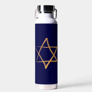 Golden Star of David Water Bottle