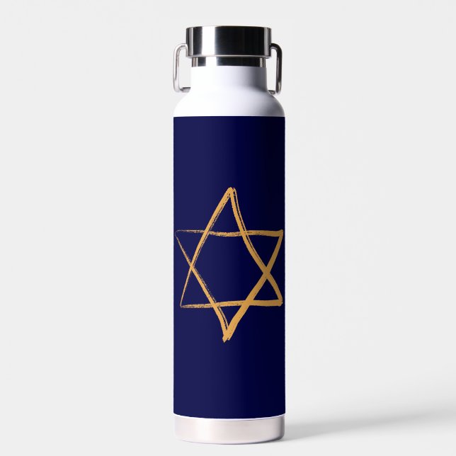 Golden Star of David Water Bottle (Front)
