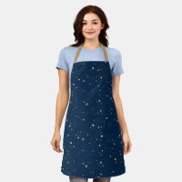 Golden Star on Blue Night Pattern