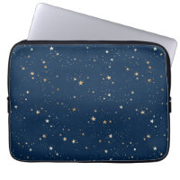 Golden Star on Blue Night Pattern
