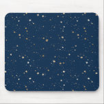 Golden Star on Blue Night Pattern Mouse Pad<br><div class="desc">Check out this design featuring gold stars on a dark blue sky.</div>