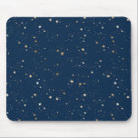 Golden Star on Blue Night Pattern Mouse Pad<br><div class="desc">Check out this design featuring gold stars on a dark blue sky.</div>