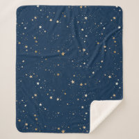 Golden Star on Blue Night Pattern