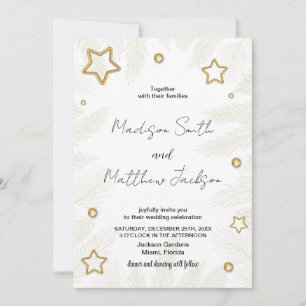 Golden Star Pine Wedding Invitations