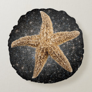 Golden Star Round Cushion
