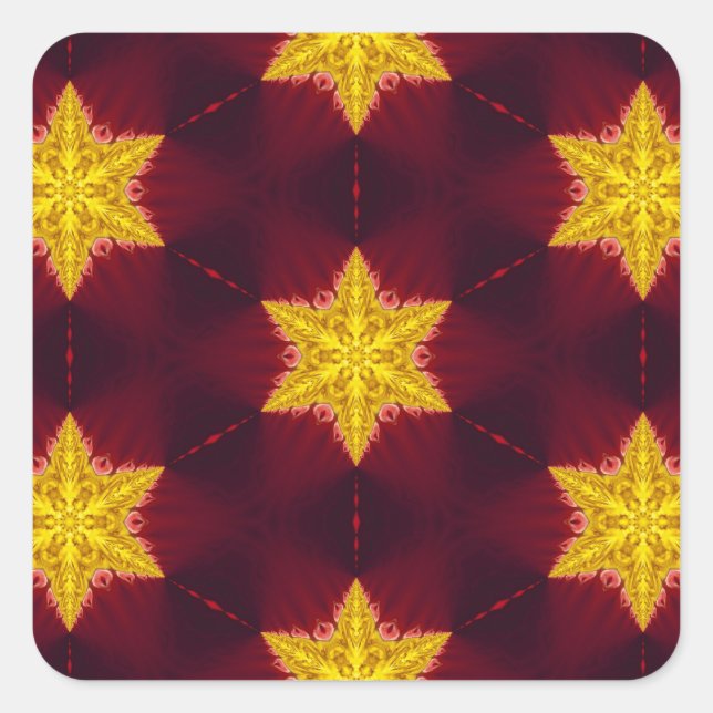 Golden Star Square Sticker (Front)