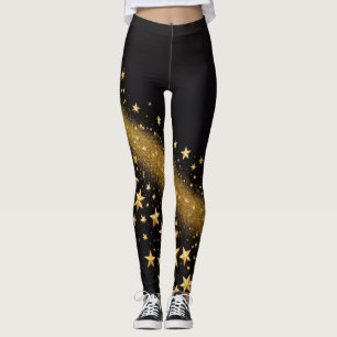 Golden Stardust: Enchanting & Sparkly Leggings