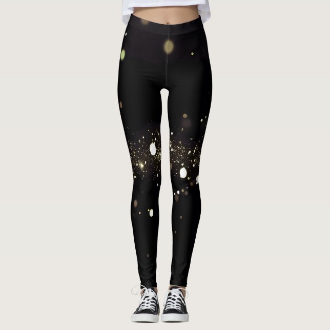 Golden Stardust in Black Leggings (Front)