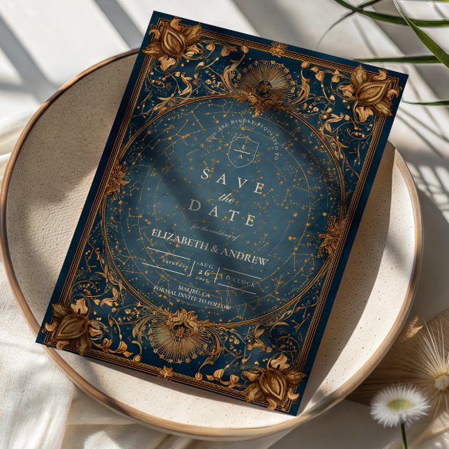 Golden Starry Night Wedding Save The Date (Creator Uploaded)