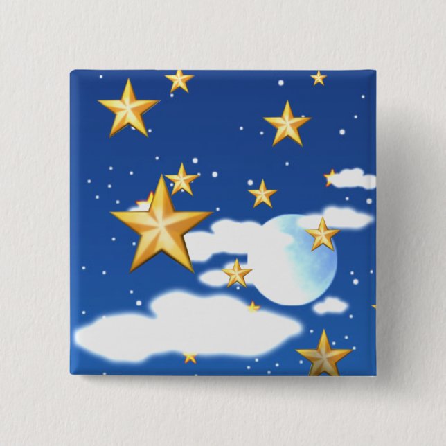 Golden Stars - 15 Cm Square Badge (Front)