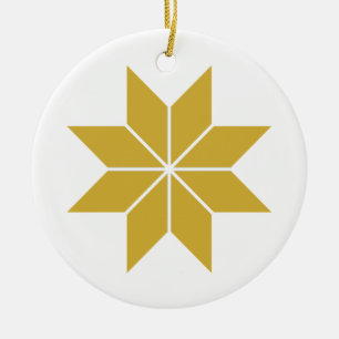 Golden Stars Ceramic Tree Decoration