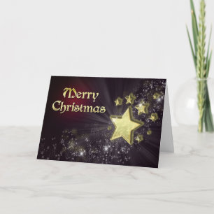 Golden Stars Christmas card