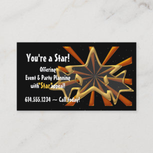 Golden Stars & Copper Beams Party Business Card