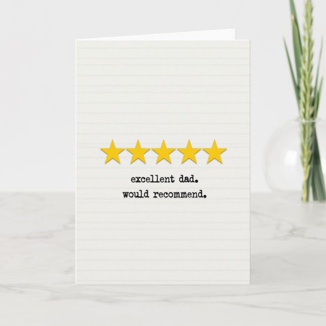 Golden Stars Excellent Dad Card (Front)