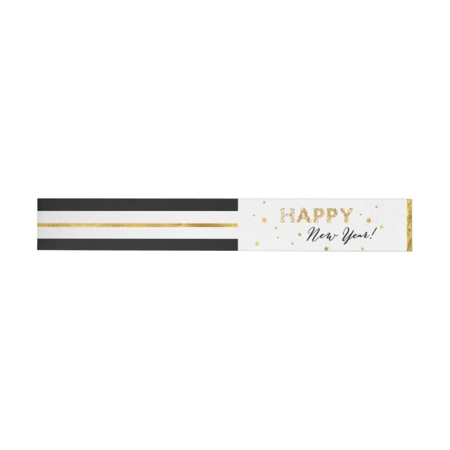 Golden Stars - Happy New Year Wraparound Labels (Individual)