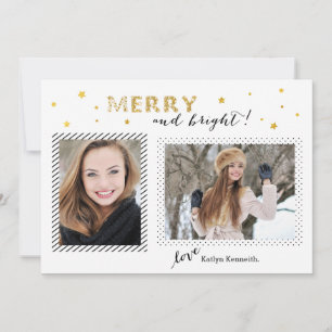 Golden Stars - Merry and Bright Card