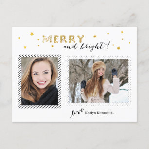Golden Stars - Merry and Bright PostCard