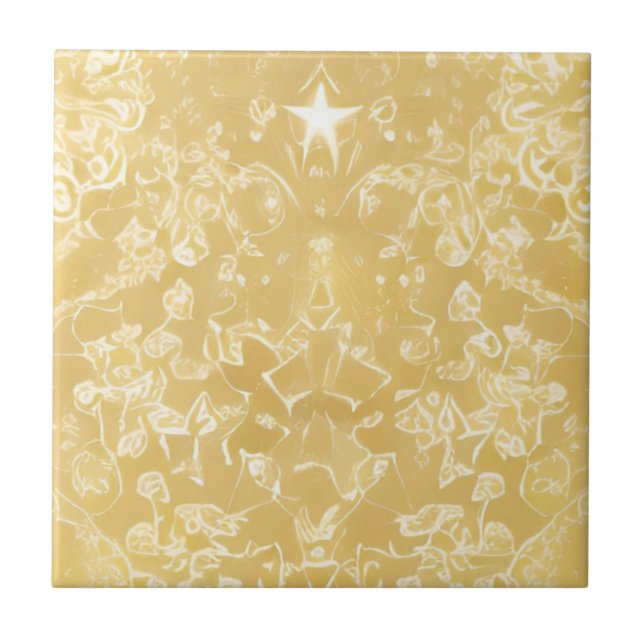 Golden stars mosaic decorative  tile (Front)