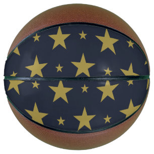 Golden Stars on Navy Blue – Elegant and Timeless Basketball