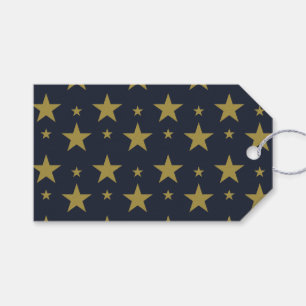Golden Stars on Navy Blue – Elegant and Timeless Gift Tags