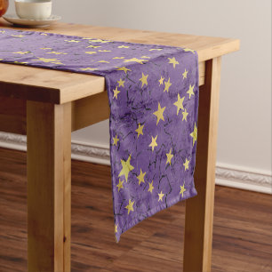 Golden Stars ⭐ on Purple Table Runner
