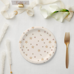 Golden Stars Paper Plate