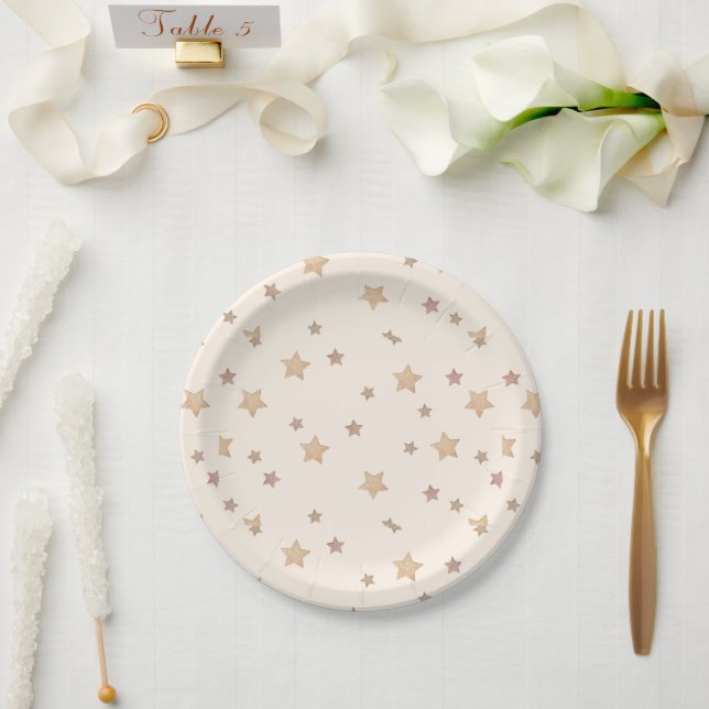Golden Stars Paper Plate (Wedding)