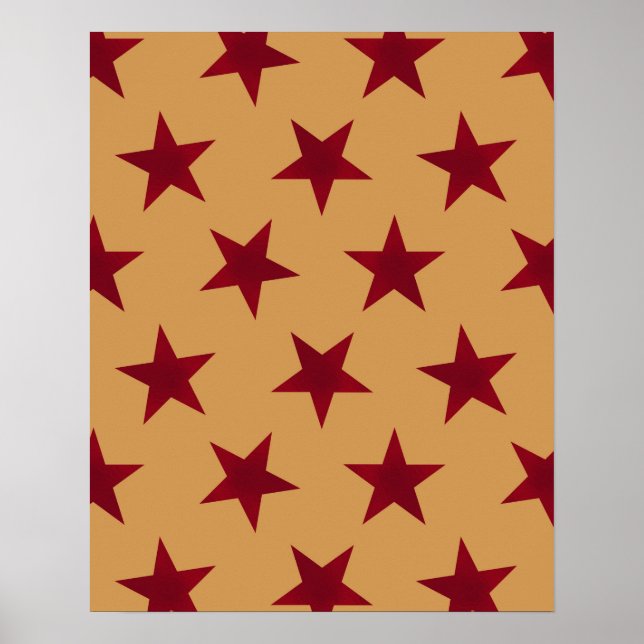 Golden Stars Pattern 13 Poster (Front)