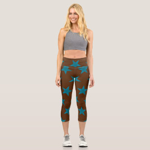Golden Stars Pattern 16 Capri Leggings