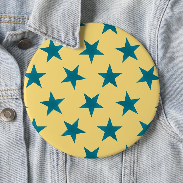 Golden Stars Pattern 18 6 Cm Round Badge (In Situ)
