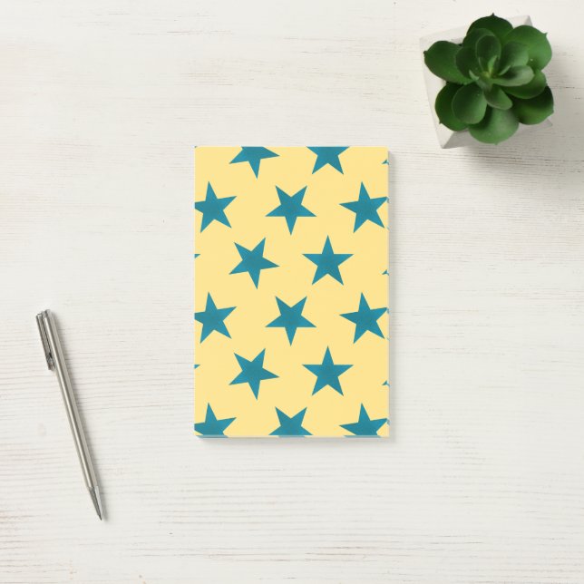 Golden Stars Pattern 18 Post-it Notes (Office)