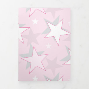 Golden Stars Pattern 1 Tri-Fold Holiday Card